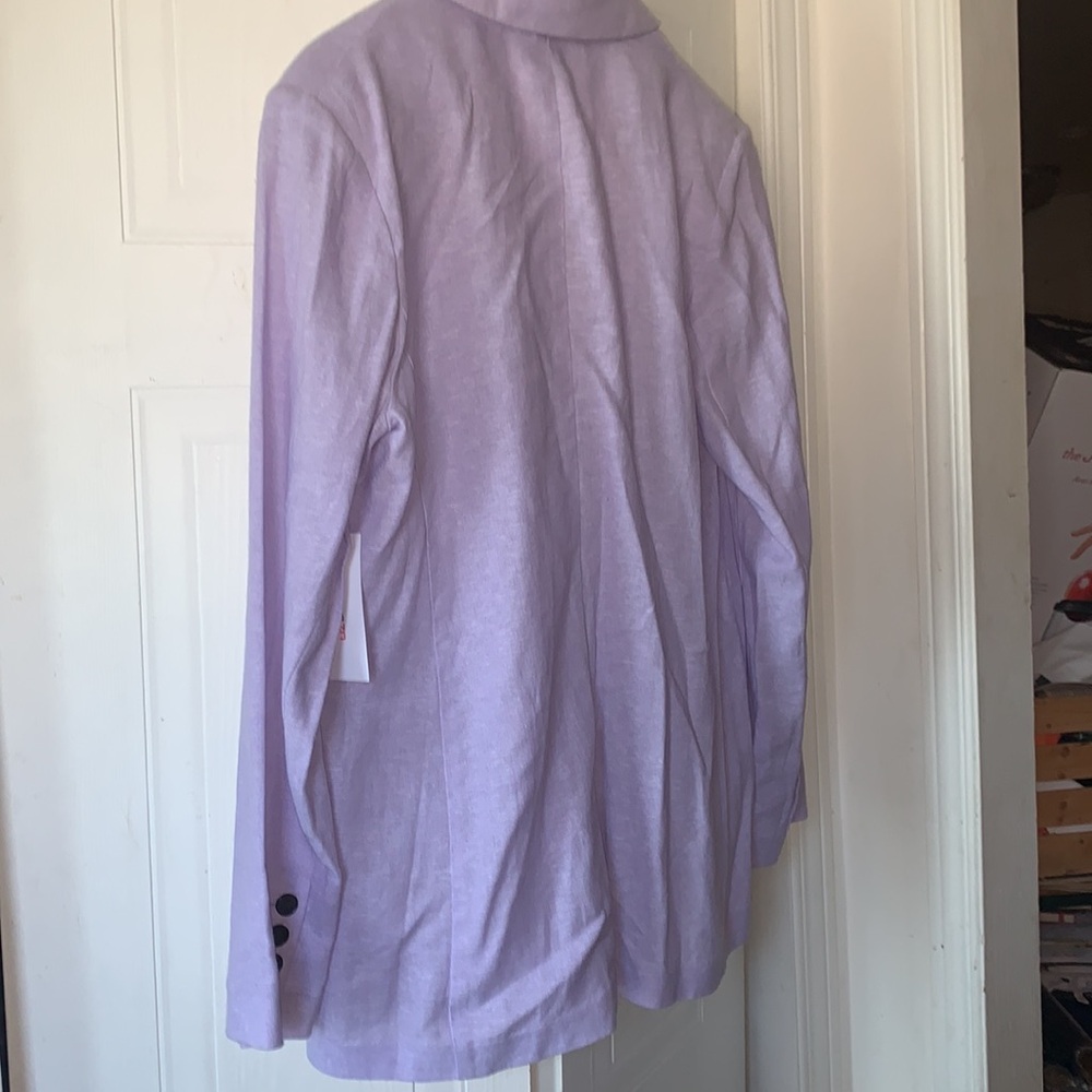 Liz Clairboune | Classic Fit Linen Blazer in Lavender Size 6 - Picture 8 of 11
